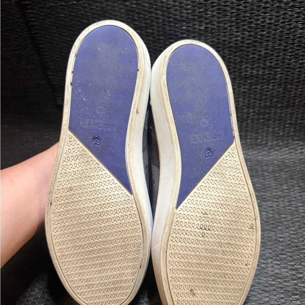 Rothy's Black and Gray Camouflage Slip-On Loafers